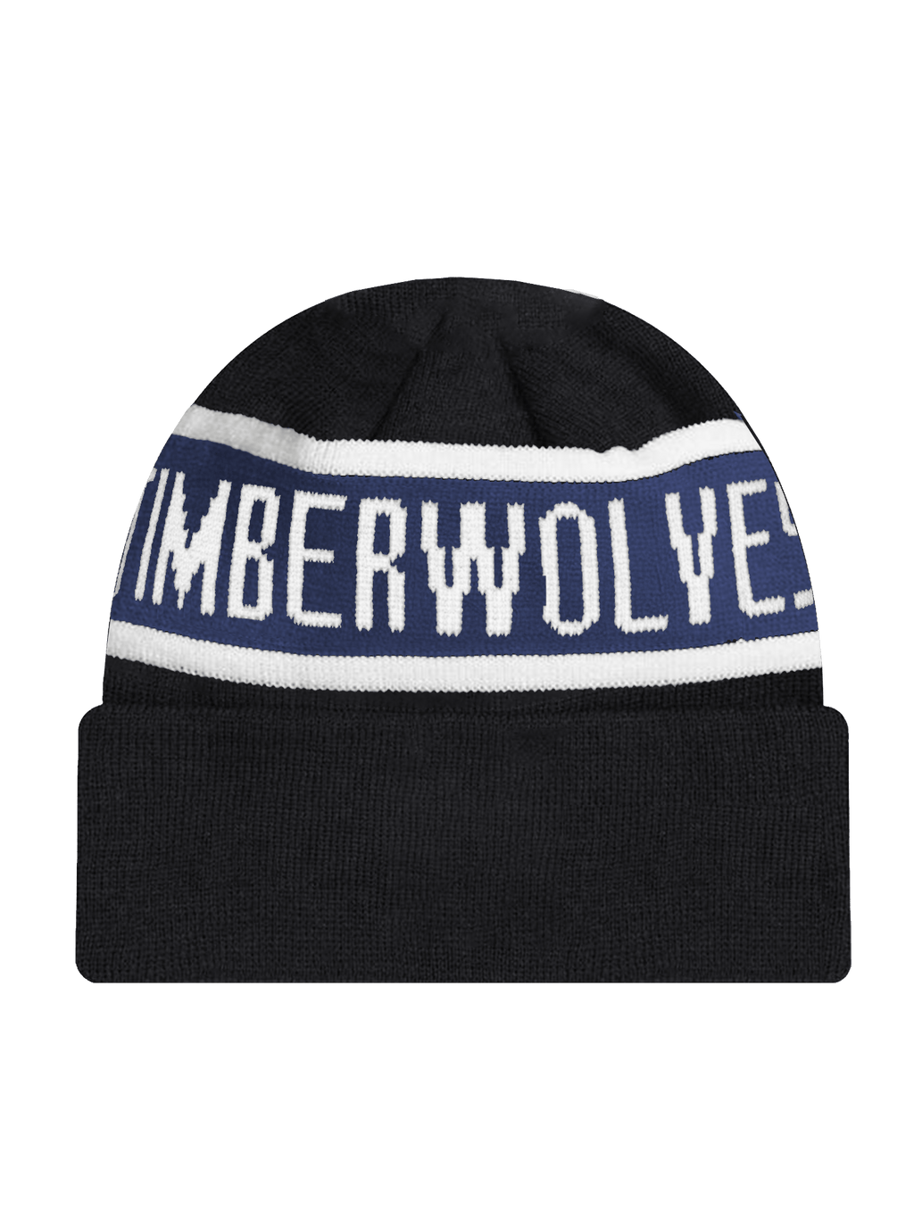 Minnesota Timberwolves New Era NBA Spell Out Pomless Knit Beanie - Black