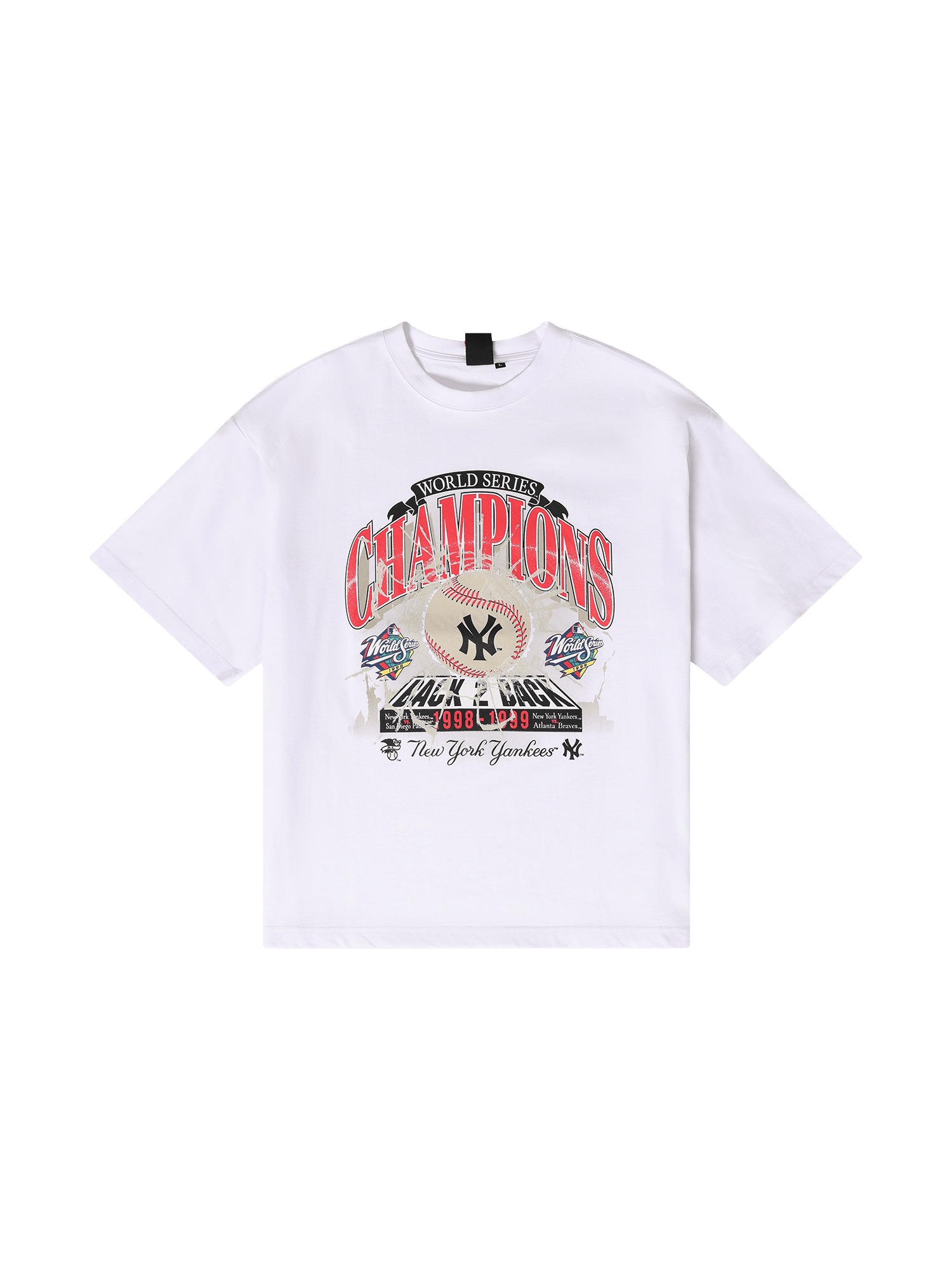 New York Yankees Majestic MLB Back To Back Champs Vintage T-Shirt - Optic White