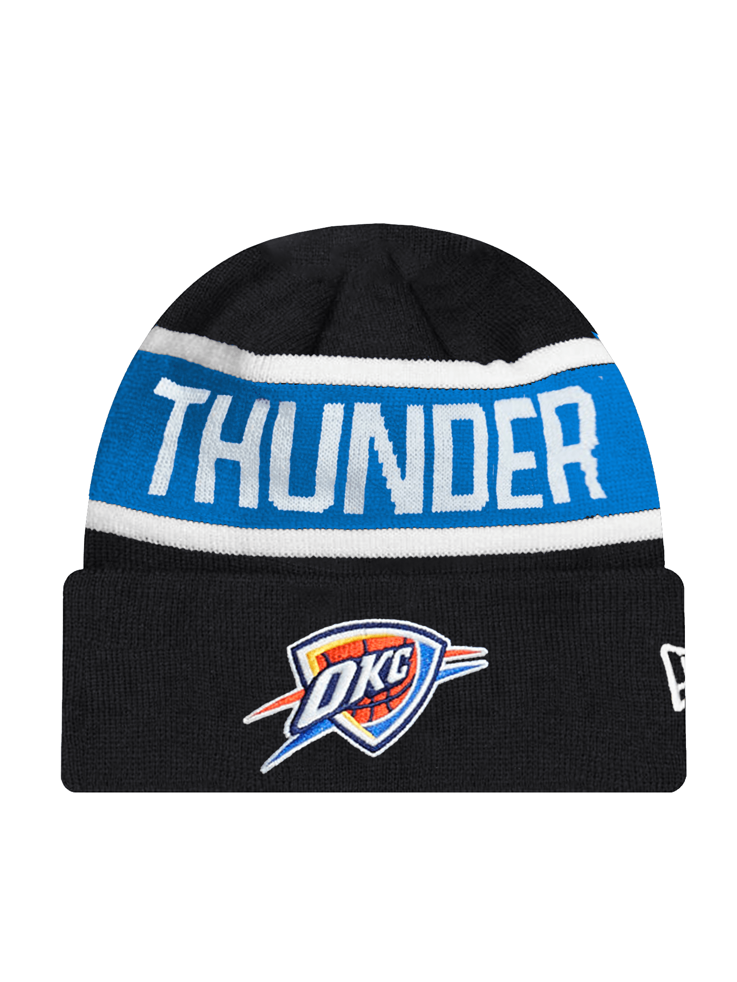 Oklahoma City Thunder New Era NBA Spell Out Pomless Knit Beanie - Black