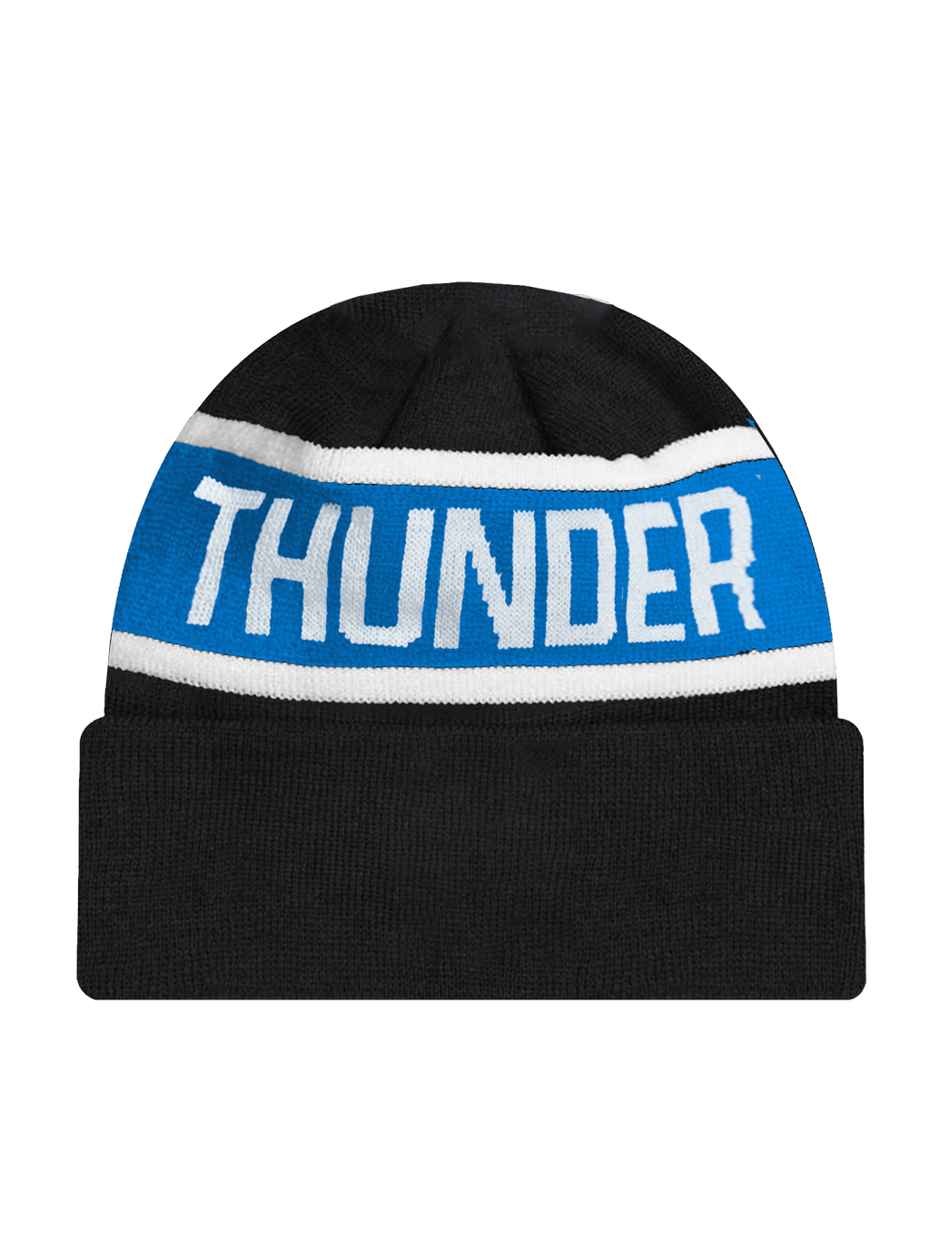 Oklahoma City Thunder New Era NBA Spell Out Pomless Knit Beanie - Black