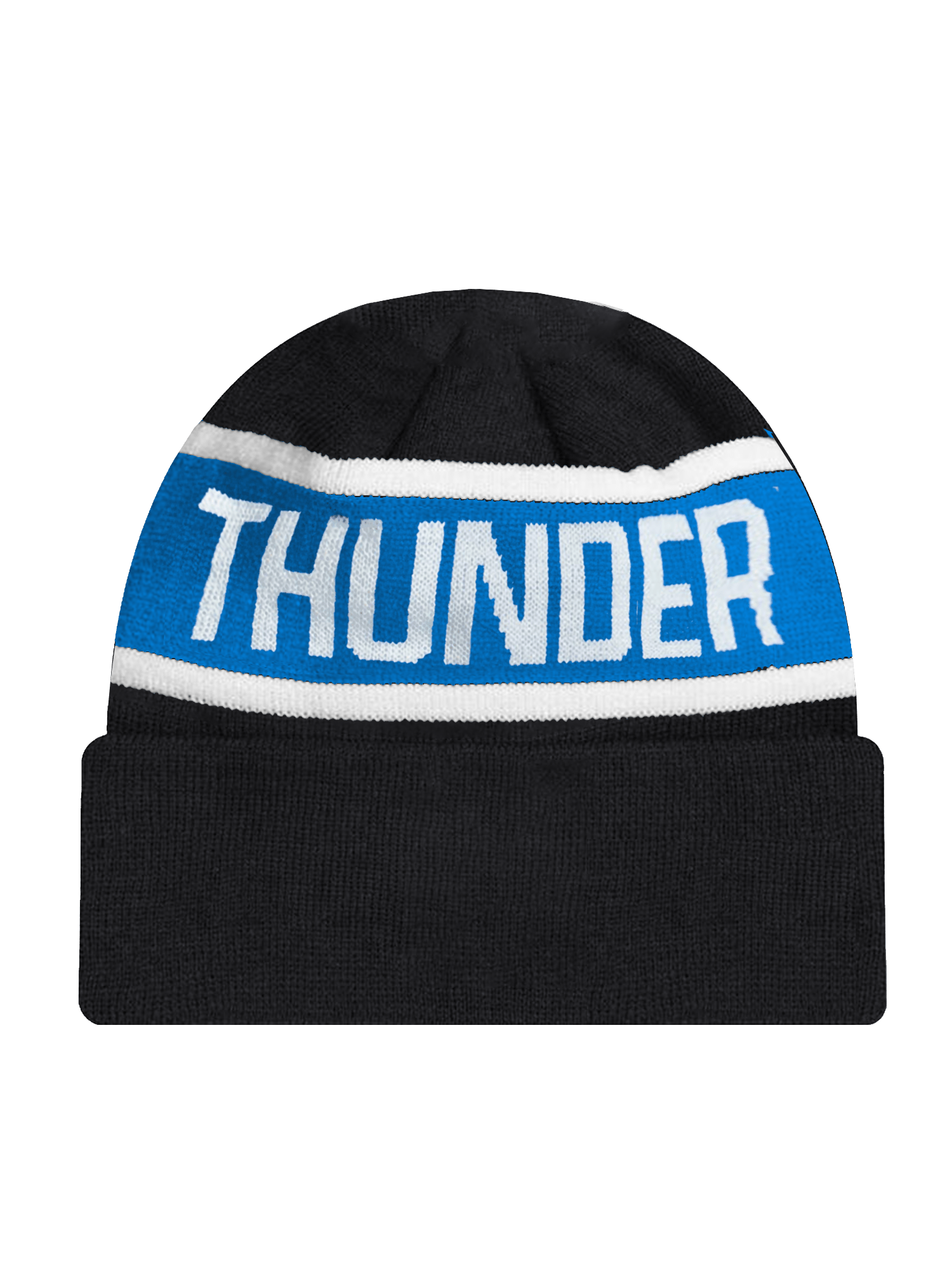 Oklahoma City Thunder New Era NBA Spell Out Pomless Knit Beanie - Black
