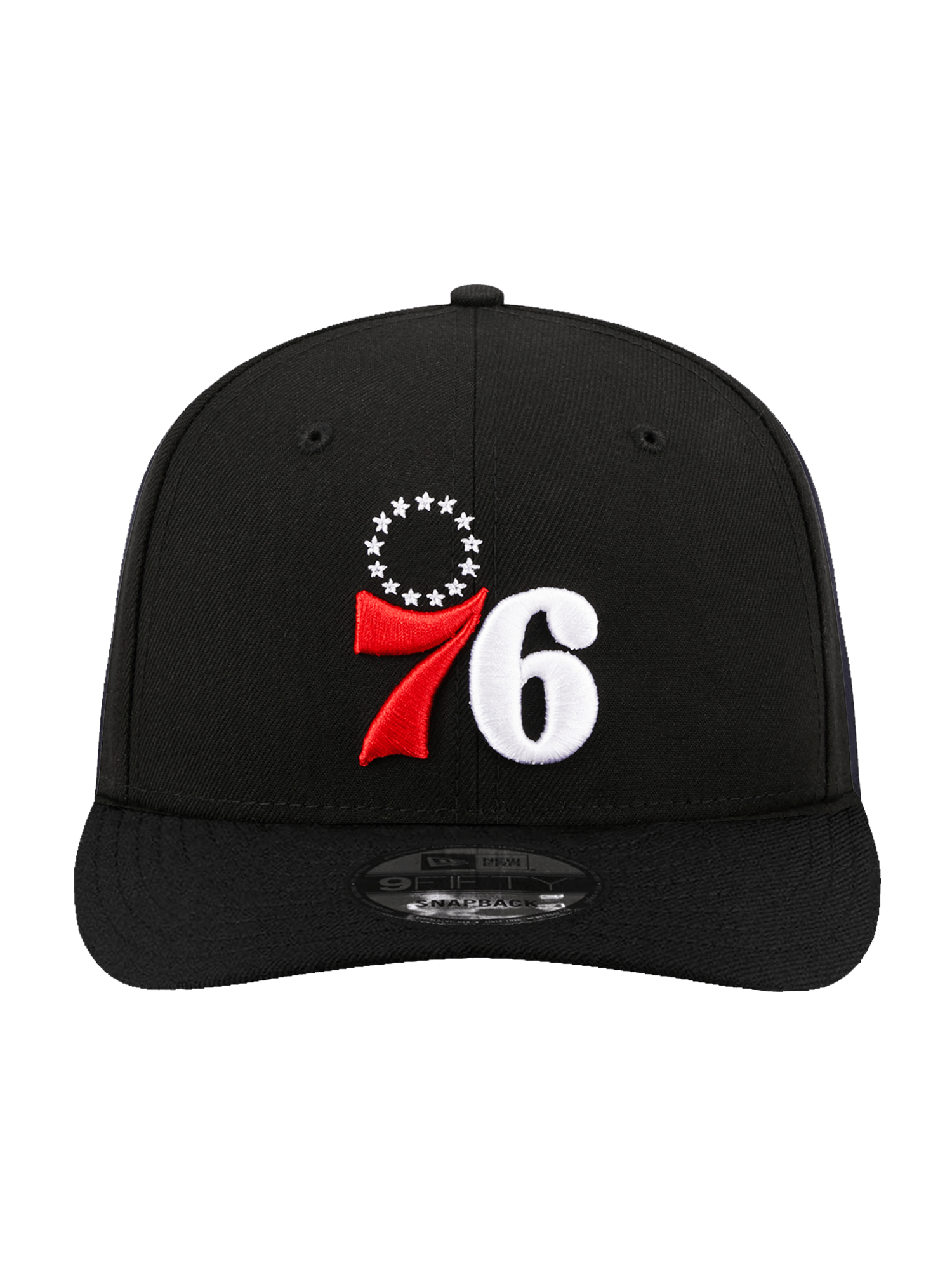 Philadelphia 76ers New Era NBA Alt 9FIFTY Pre-Curved Snapback Hat - Black