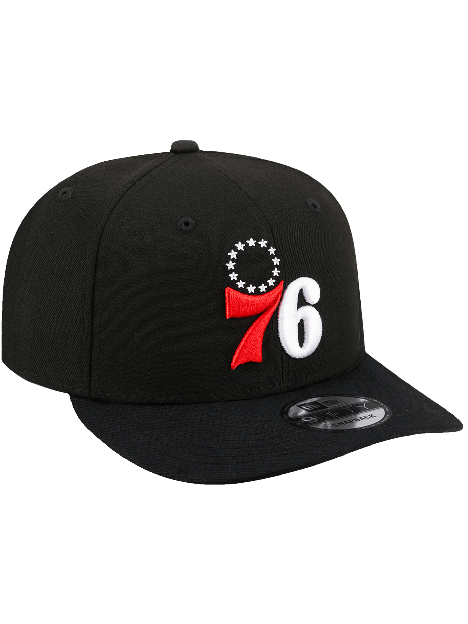 Philadelphia 76ers New Era NBA Alt 9FIFTY Pre-Curved Snapback Hat - Black