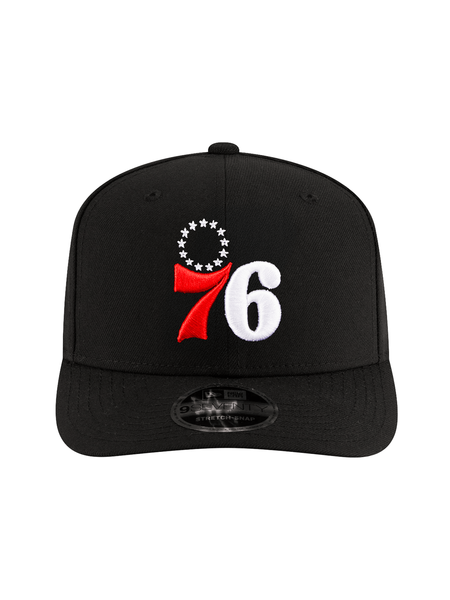 Philadelphia 76ers New Era NBA Alt 9SEVENTY Stretch-Snapback Hat - Black