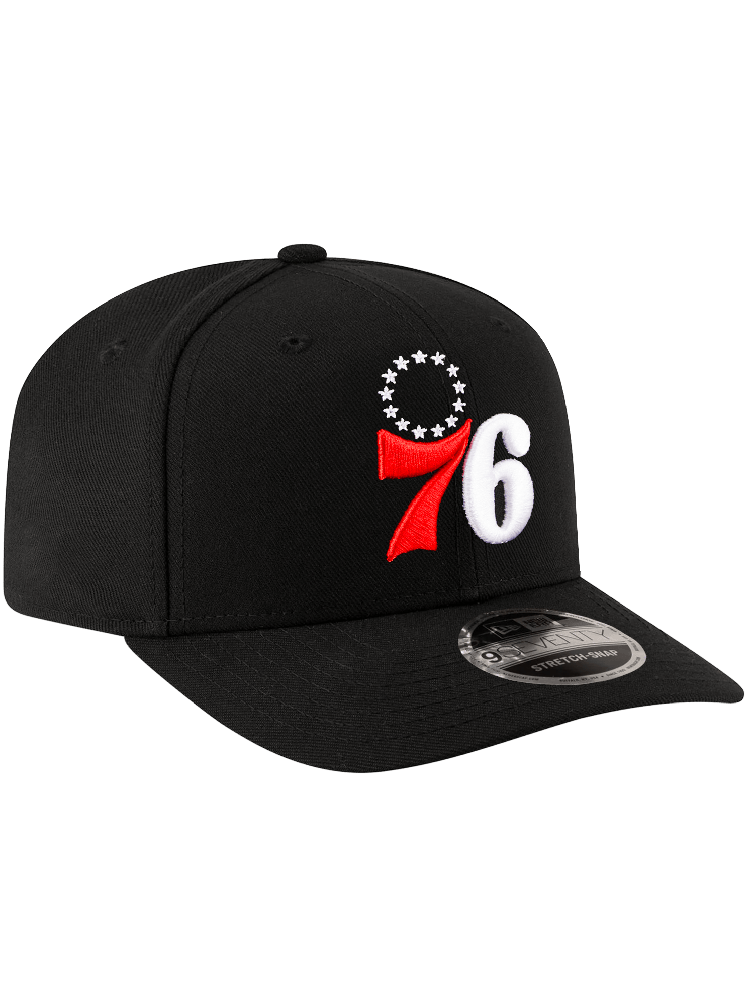 Philadelphia 76ers New Era NBA Alt 9SEVENTY Stretch-Snapback Hat - Black