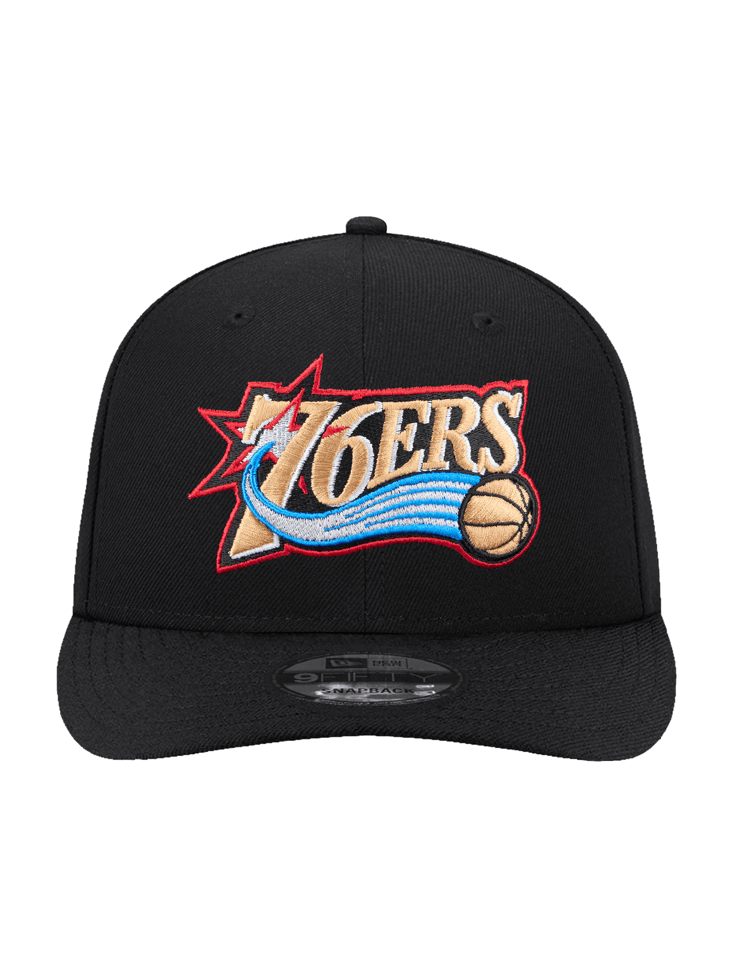 Philadelphia 76ers New Era NBA HWC 9FIFTY Pre-Curved Snapback Hat - Black