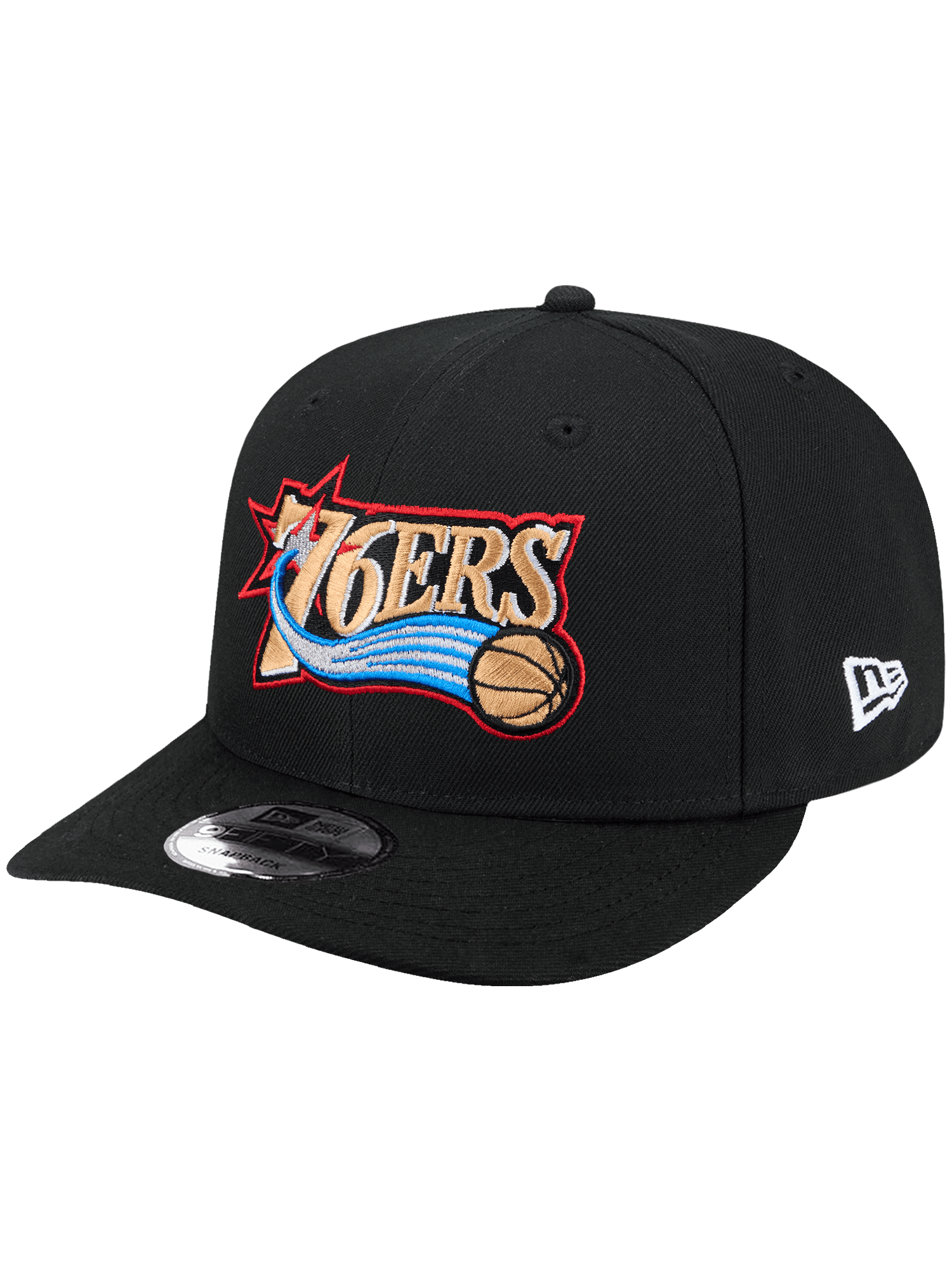 Philadelphia 76ers New Era NBA HWC 9FIFTY Pre-Curved Snapback Hat - Black