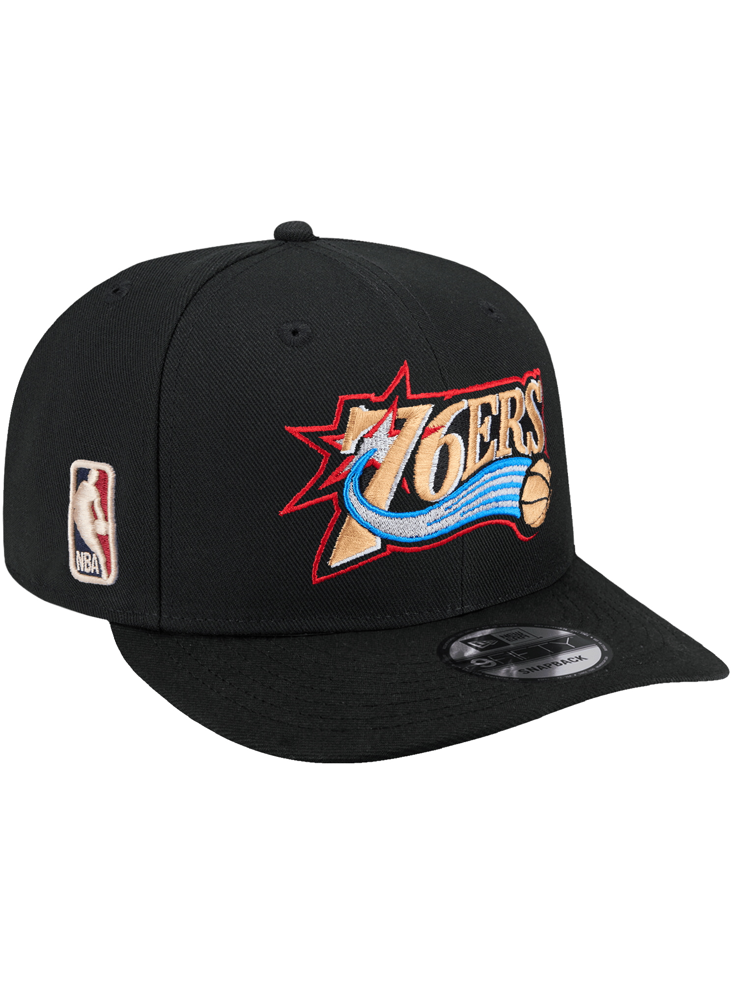 Philadelphia 76ers New Era NBA HWC 9FIFTY Pre-Curved Snapback Hat - Black