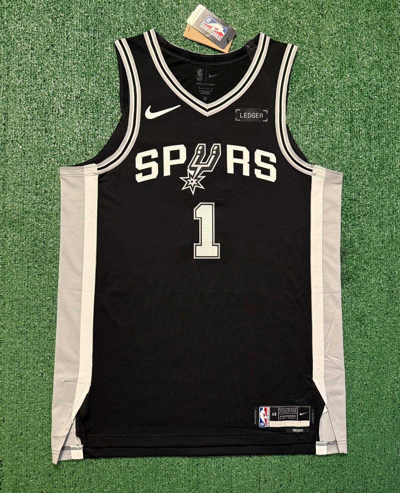 Victor Wembanyama San Antonio Spurs Jersey #1 Nike ADV Authentic Black Size 48 (L) NBA