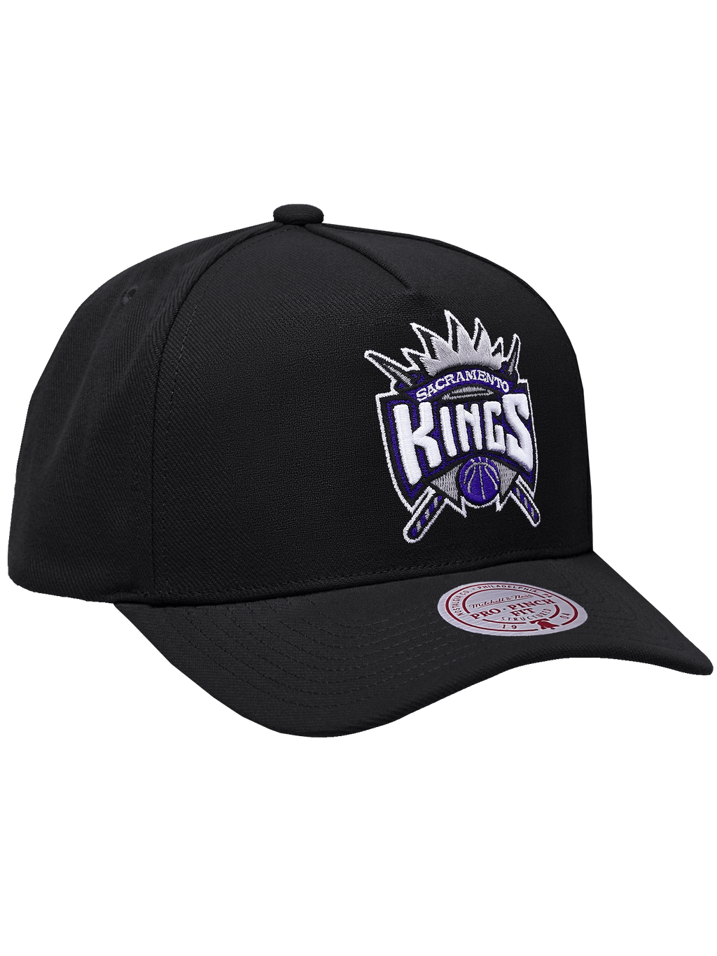 Sacramento Kings Mitchell & Ness NBA HWC Pro Pinch Snapback Hat - Black