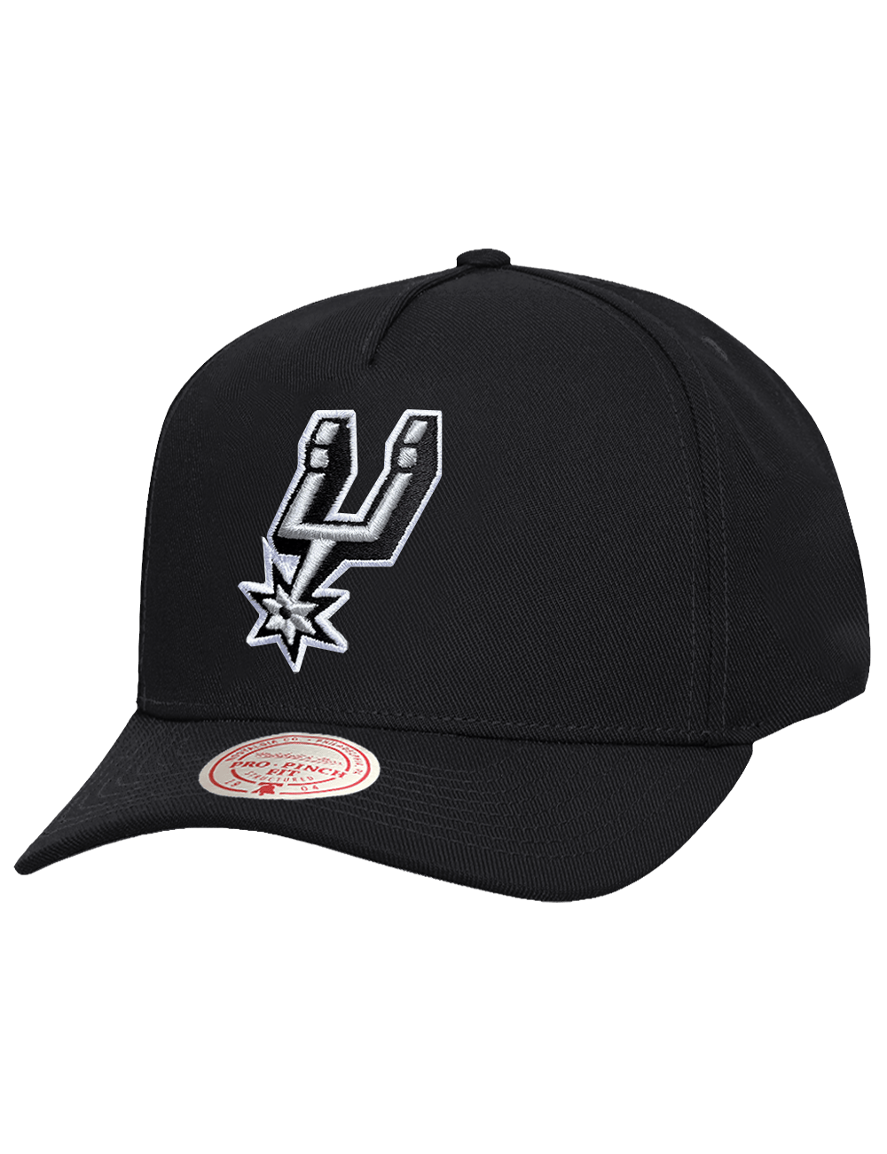 San Antonio Spurs Mitchell & Ness NBA Team Pro Pinch Snapback Hat - Black