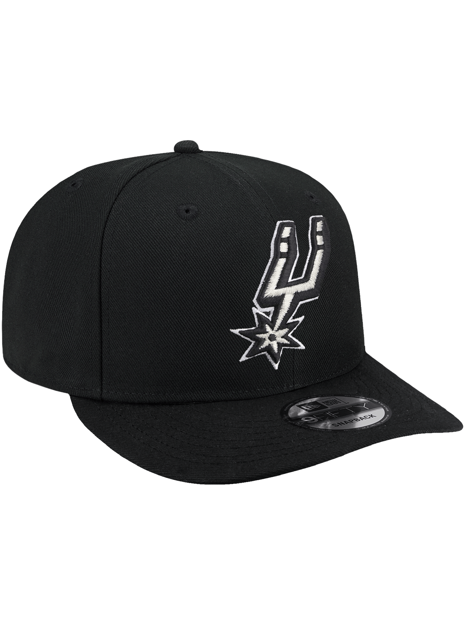 San Antonio Spurs New Era NBA Team 9FIFTY Pre-Curved Snapback Hat - Black