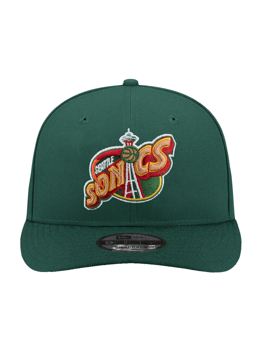 Seattle Supersonics New Era NBA HWC 9FIFTY Pre-Curved Snapback Hat - Dark Green
